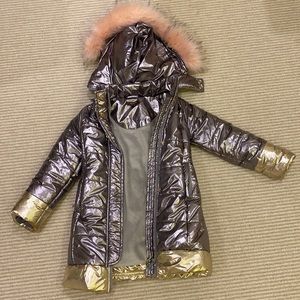 Imoga girls silver and gold down jacket size 6
